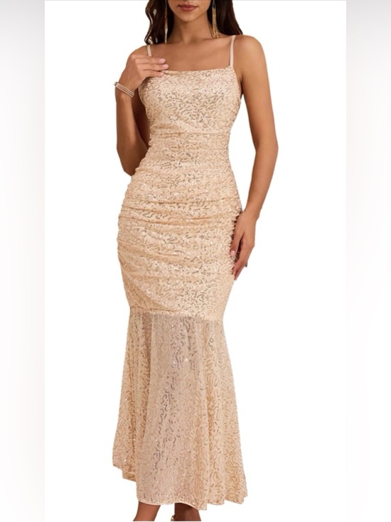 Dresses & Skirts - Pre-Loved Elegant Sequin Mermaid Evening Dress - Champagne